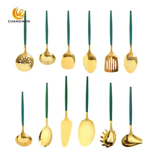 Stainless Steel Gold Kitchen Utensils Set Factory