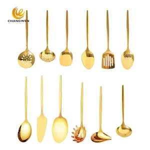 Stainless Steel Gold Kitchen Utensils Set Factory