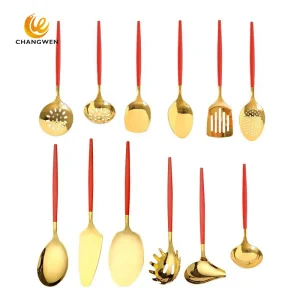 Stainless Steel Gold Kitchen Utensils Set Factory