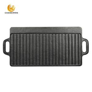 Cast Iron Double Side Reversible Griddle BBQ Grill Pan Manufacturer