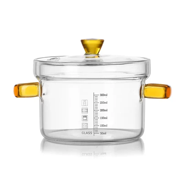 amber borosilicate glass stew pot