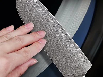 Damascus knife sharpening