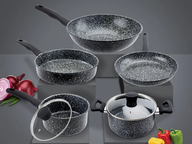 non stick medical stone carbon steel cookware set