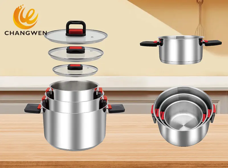 stainless steel pots pans set